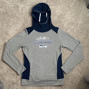 Girls NFL Seattle Seahawks Gray and Navy Hoodie Size XL